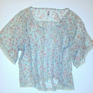Mudd Sheer Floral Top